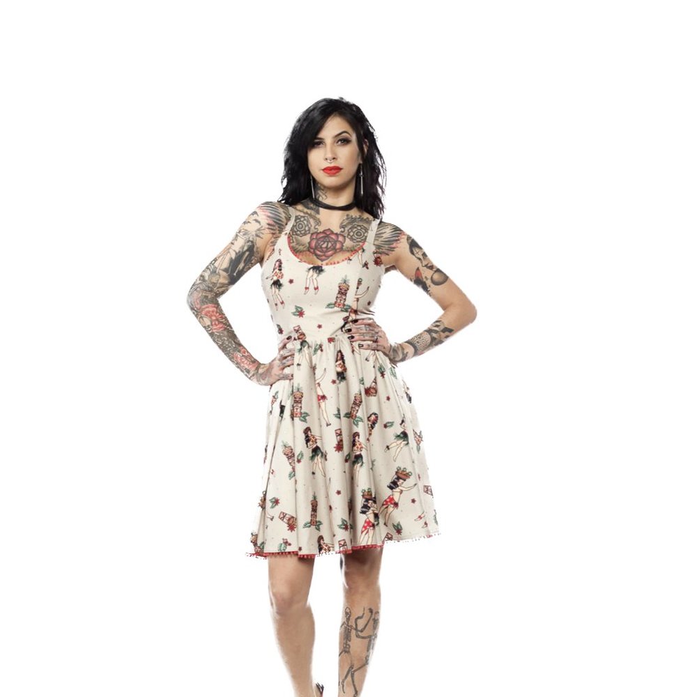 NWT Sourpuss Sweets Hula Gals Skater Dress